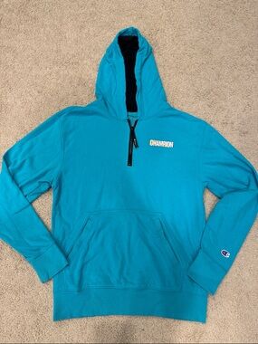 Champion Teal Blue Half-Zip Hoodie
